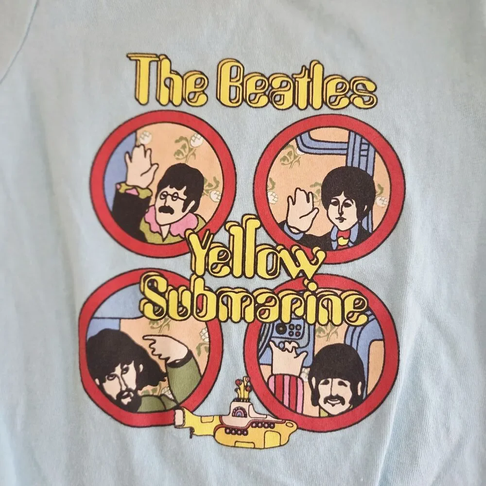 The Beatles Yellow Submarine Graphic Bodysuit Blue/Red Trim 6-9M